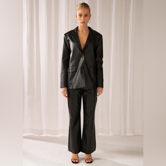 Peppermayo Exclusive - There She Goes PU Blazer - Black US 2 - New With Tags - Picture 5 of 6